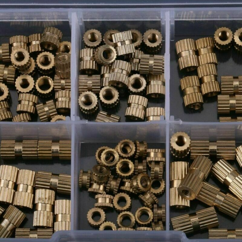 صامولة معدنية نحاسية M3 ، 150 قطعة/المجموعة/مجموعة ، ملولبة ، بلاستيك ، طباعة ثلاثية الأبعاد ، مستلزمات متينة وعملية للاستخدام