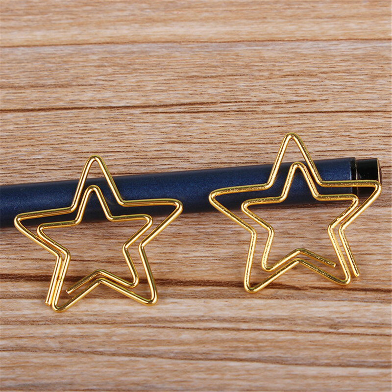 Clip a forma di stella 12 pezzi clip di segnalibro in oro, clip di carta carine clip di pianificatore per forniture scolastiche per ufficio decorazione di nozze