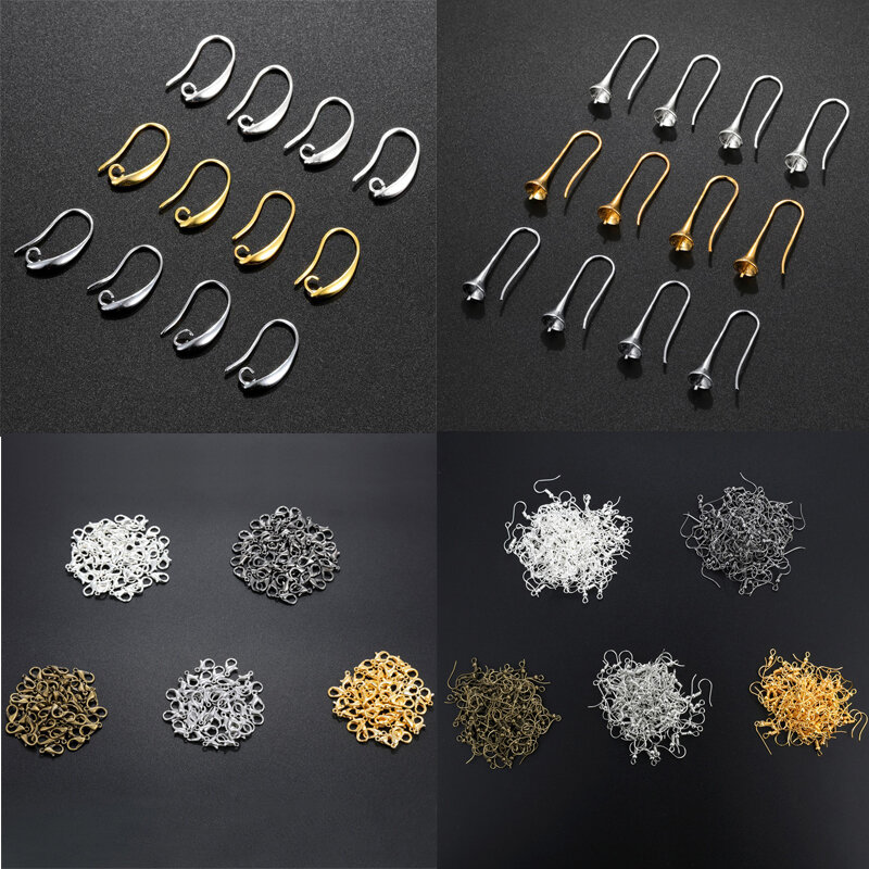 4-100 قطعة مجوهرات الفرنسية حلقات خطاف Earring بها بنفسك القرط النتائج أقراط المشابك السنانير لصنع الاكسسوارات الحديد هوك يارواير