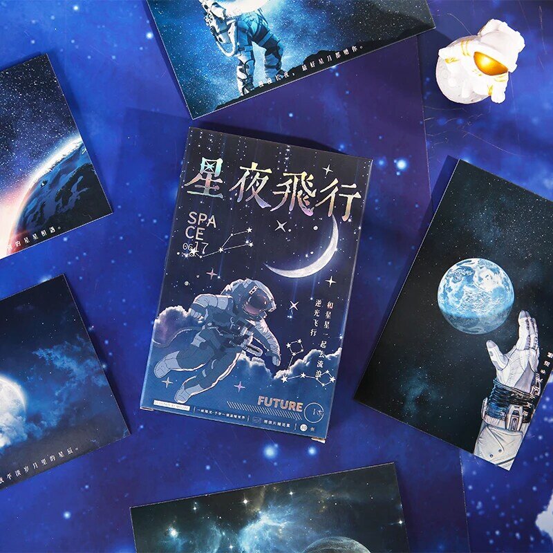 Boîte de cartes postales d'astronaute moderne, paysage cosmique, Vintage, Style rétro, écriture créative, cadeaux de vœux, 30 pièces/boîte