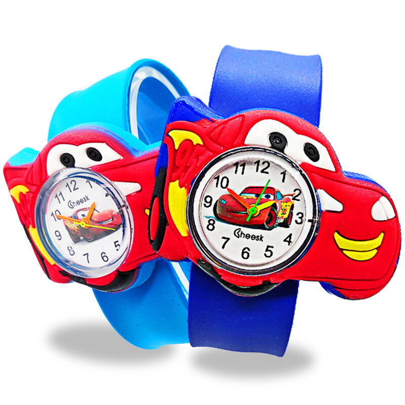 Часы Детские с 3d-самолетом и машинкой, детские игрушки, подарок для мальчиков и девочек, детский браслет с хлопушкой, круг, детские часы