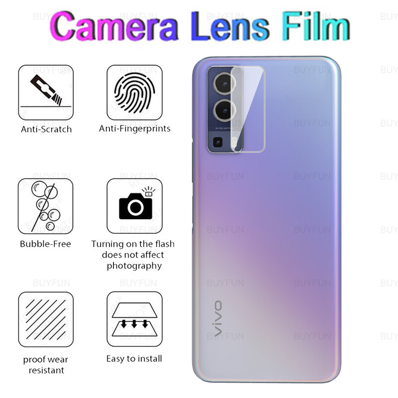 4in1 Gehard Glas Voor Vivo Y72 Y52 5G Camera Lens Beschermende Film Voor Vivo Y 31 51 20 20i 1S 11 2019 Screen Protector Glas
