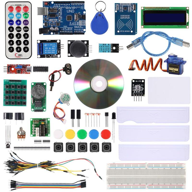 Kit de iniciación de versión avanzada mejorada, conjunto de aprendizaje RFID LCD 1602 para Arduino UNO R3