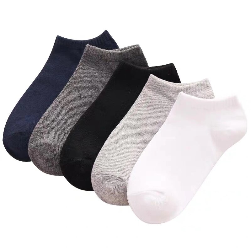 5 Pairs /Man's Socks Cotton Large Size 38-48 High Quality Casual Breathable Boat Socks  Invisible Low Business Cotton Boat Socks