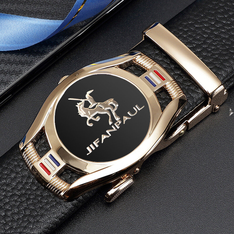 JIFANPAUL-Cinturón de cuero genuino para hombre, hebilla automática de alta calidad, marca de lujo, a la moda, para negocios