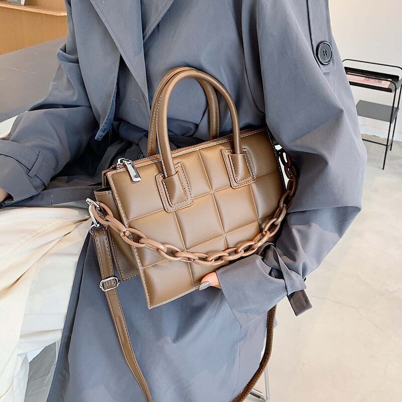 Elegante vrouwelijke xadrez sacola 2020 moda nieuwe hoge kwaliteit pu leer vrouwen designer handtas vintage schouder tas