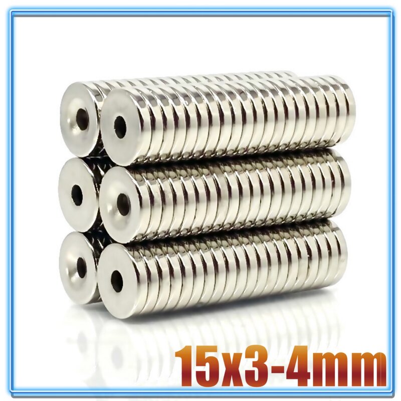10~200Pcs 12x3 12x5 15x3 12*3 Hole 4 N35 NdFeB Countersunk Round Magnet Super Powerful Strong Permanent Magnetic imanes Disc