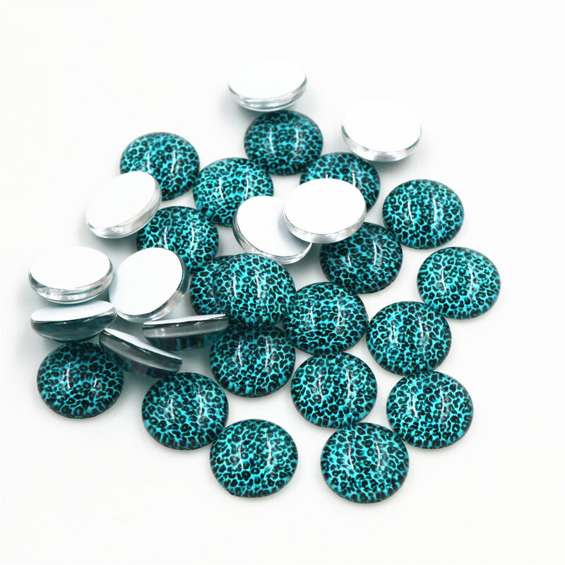 Nova moda 20 pçs 12mm novas cores leopardo artesanal foto cabochons de vidro padrão cúpula jóias acessórios suprimentos
