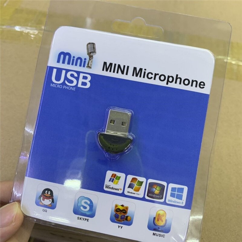 Micrófono de Audio portátil Super Mini USB 2,0, para estudio de voz, 47dB, ± 4dB, sensibilidad gratuita para portátil/Notebook/pc/MSN/Skype, 1 unidad