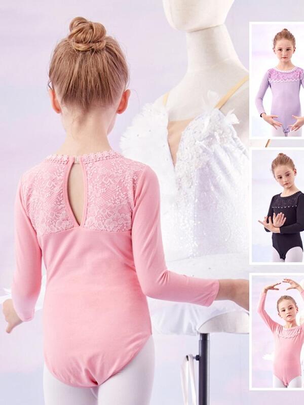 Autumn And Winter New Girls Fashion Cute Long-Sleeved Dance Dress Ballet Dress Long-Sleeved Jumpsuit