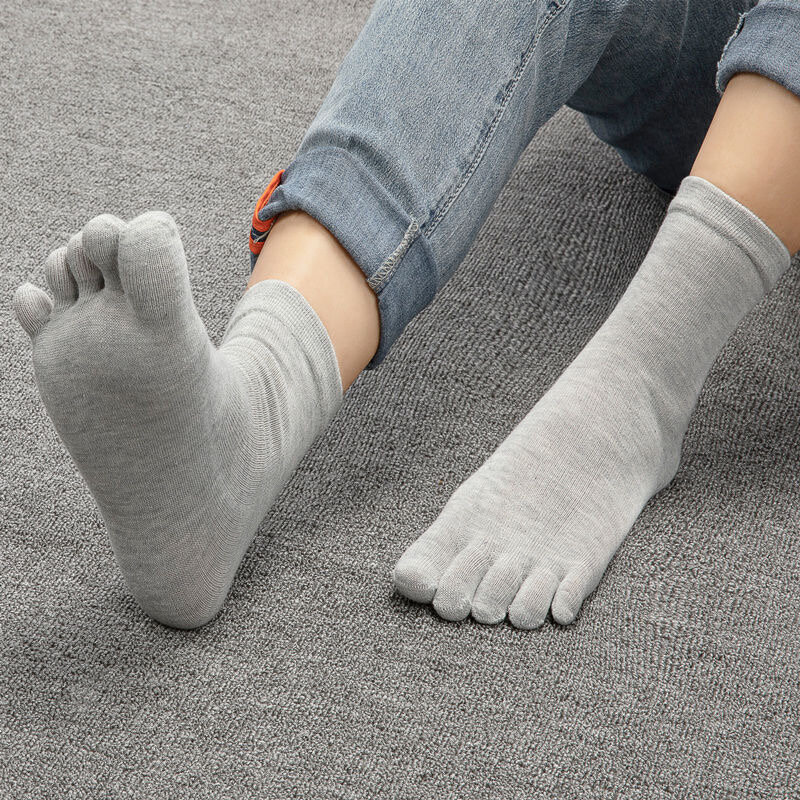 High-Quality Five-Finger Socks Men Women Business Breathable Sweat-Absorbent Split Toe Socks Happy Funny Hip-Hop Cotton Socks