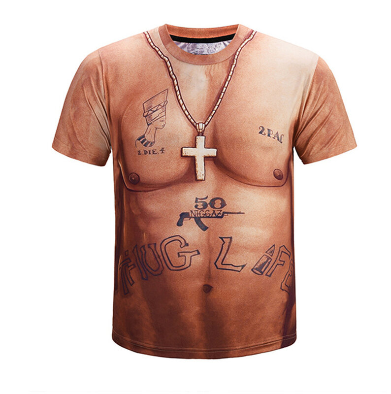 男性と女性のための3Dプリントのコスプレ半袖Tシャツ,スケルトン,内部と原宿スタイル,ファッショナブル