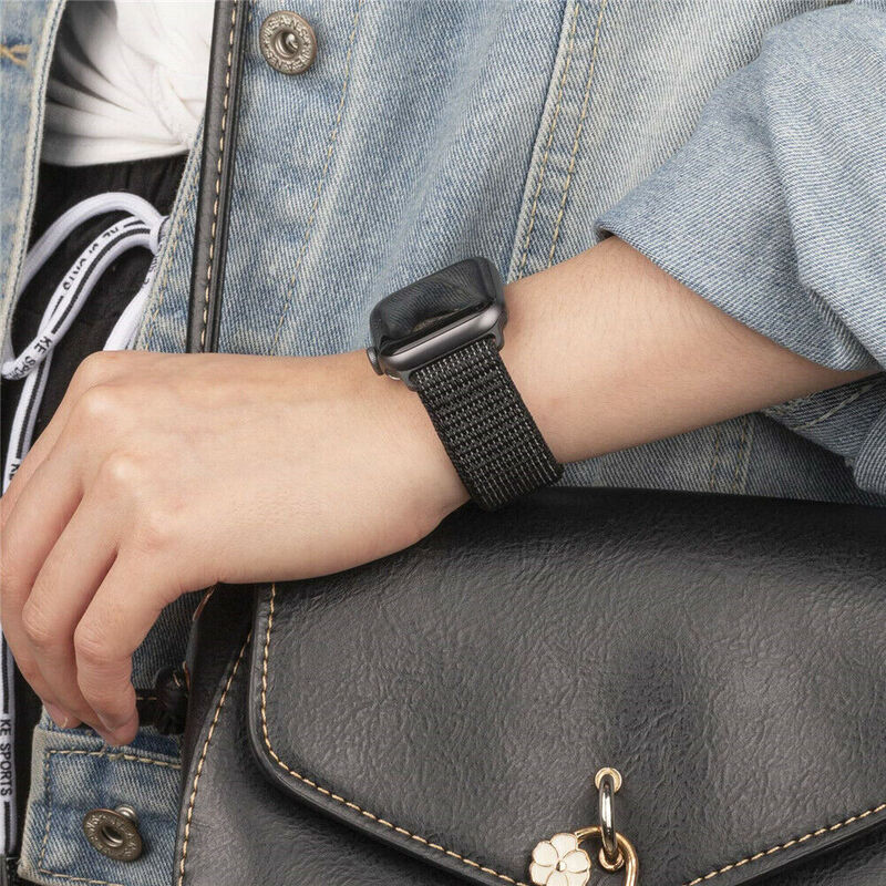 Bracelet en Nylon pour Apple watch, 44mm 40mm 42mm 38mm, pour montre connectée iWatch 1 2 3 4 5 6 se 7