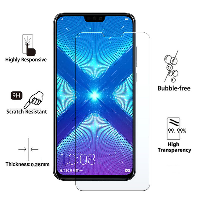 3pcs Tempered Glass For Huawei Honor 8X 8S 8C 8A X8 Protective Glas On Honer 9 Lite S X A C 9A 9C 9S 9X 10 Light 10i Safety Film