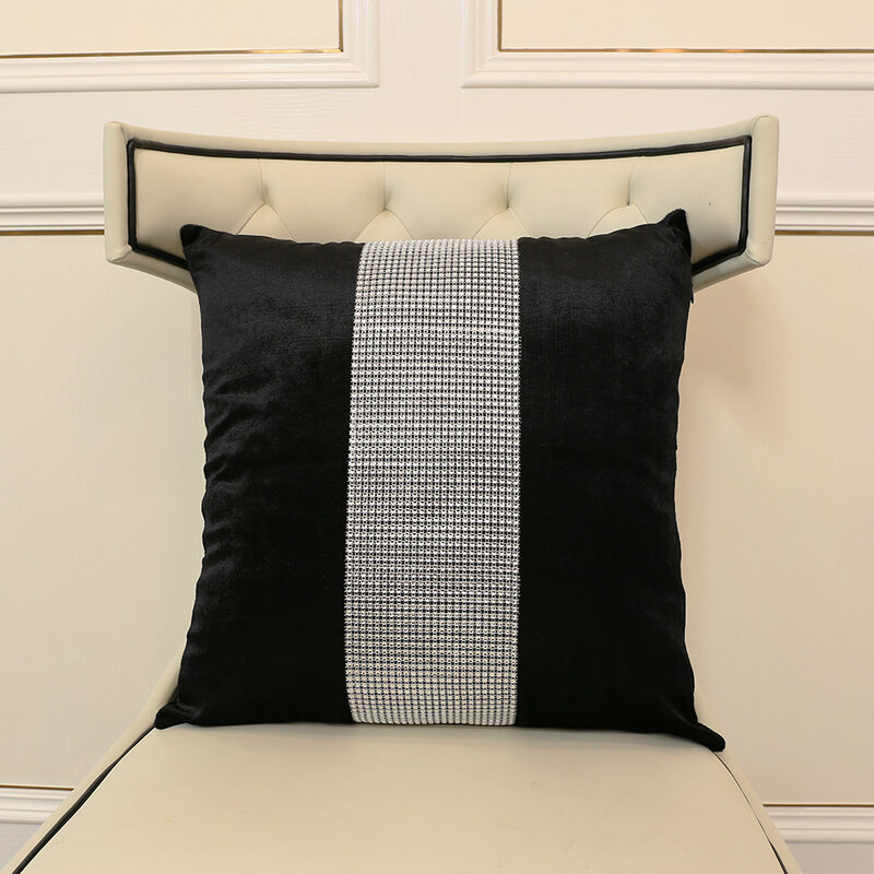 1 pçs 45cm * 45cm decorativo travesseiro caso flanela diamante patckwork moderno simples lance capa fronha festa hotel casa têxtil