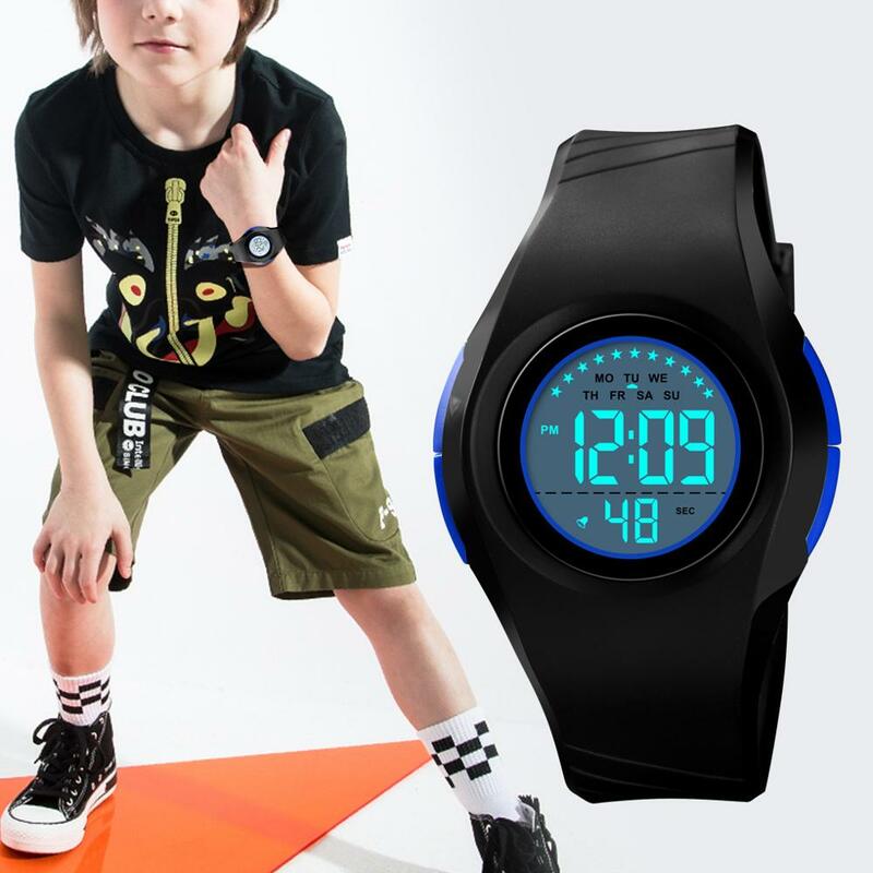 SKMEI Children Waterproof Watch Boys Girls LED Digital Sports Watches Plastic Kids Alarm Date Casual Watch Select Gift for kid