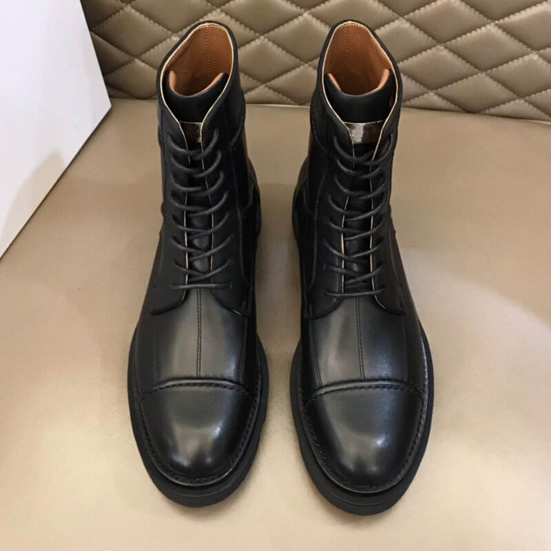 جديد جودة عالية الرجال الأحذية جلد طبيعي فارس الأحذية العلامة التجارية رجل الموضة حذاء كاحل برباط الأحذية دراجة نارية الأحذية للرجال