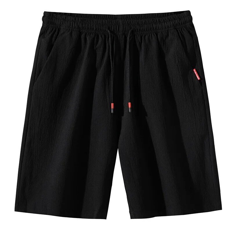 Plus Size Drawstring Short Pants Men Underwear Shorts Summer Breathable Thin Loose Beach Shorts Mens Knee-length Sleep Bottoms