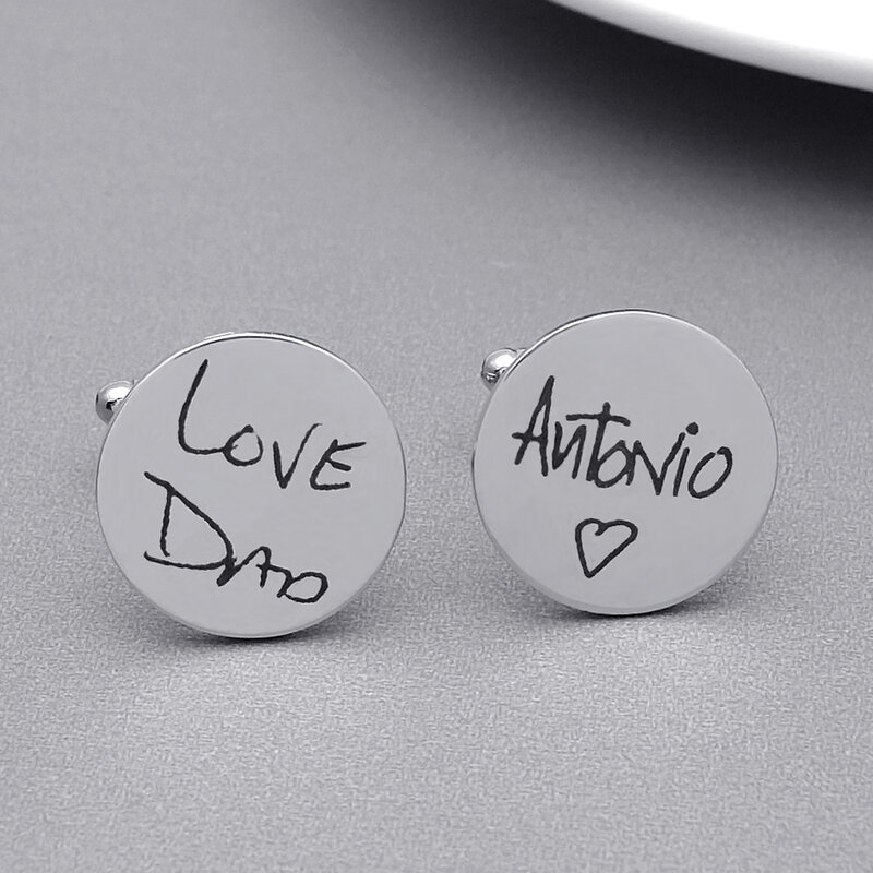 Personalized Cuff Links,Handwriting CuffLinks,Custom Cufflinks for Him,Gift for Dad Husband,Father Day Gift