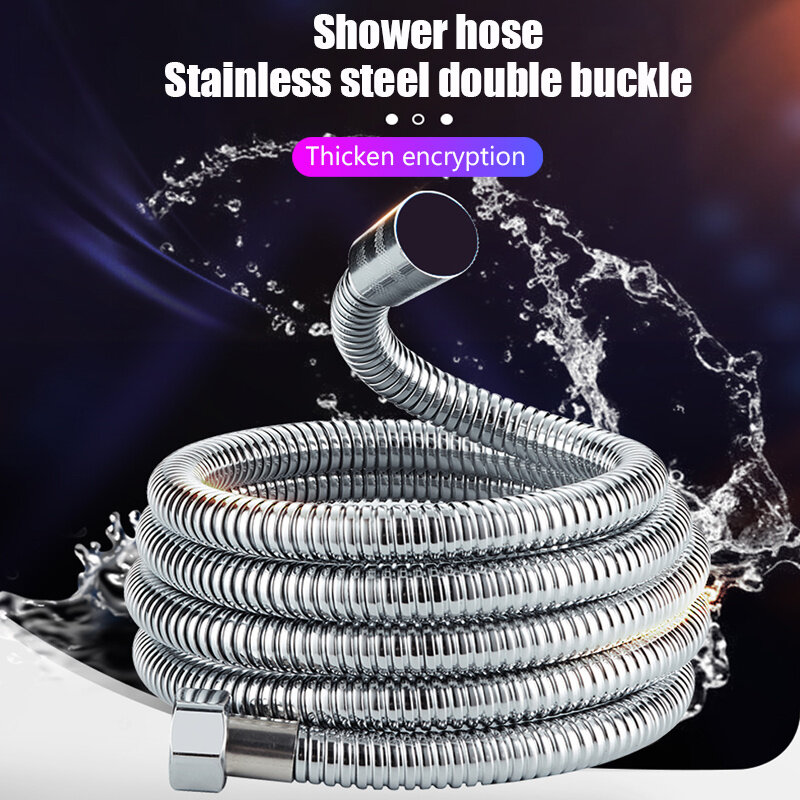 1.5m or 2m Thicken Shower Hose General Soft Water Pipe Chrome Plating Explosion-proof Shower Pipe Bathroom Accessories