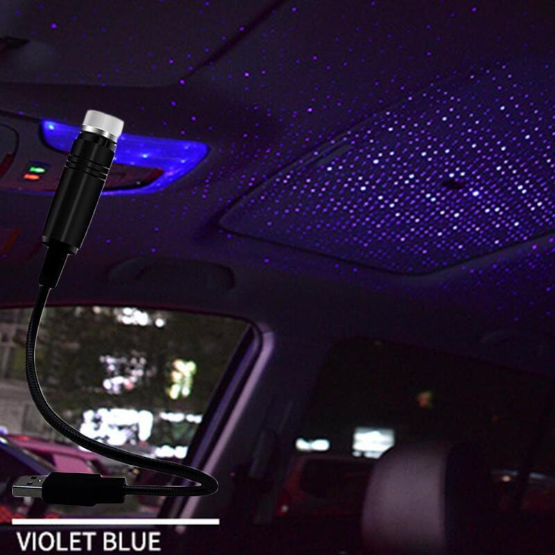 Lámpara USB para decoración de techo de coche, luz de proyección de estrellas, cielo estrellado nocturno con lámpara giratoria, suministro para coche