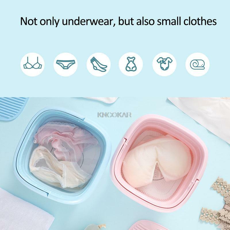 100-240V Folding Washing Machine Portable Disinfection Ultrasonic Cleaning Machine For Underwear Home Travel Laundry Machine