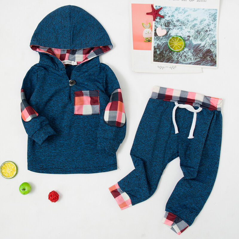 LZH-ropa de otoño e invierno para recién nacido, conjunto de Sudadera con capucha y pantalón, traje de Navidad, 2 uds.