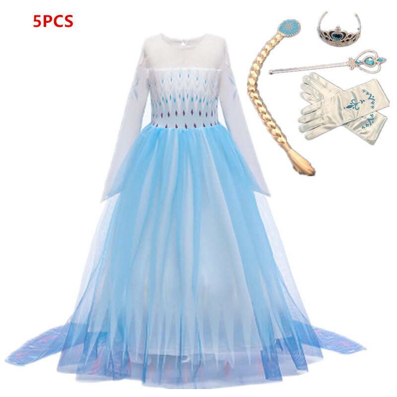 Dziewczyny śnieg historia 2 Cosplay Elsa sukienka księżniczki anna festiwal impreza wypoczynek letnia dziewczęca sukienka królowa śniegu Fantasy sukienki dla dzieci