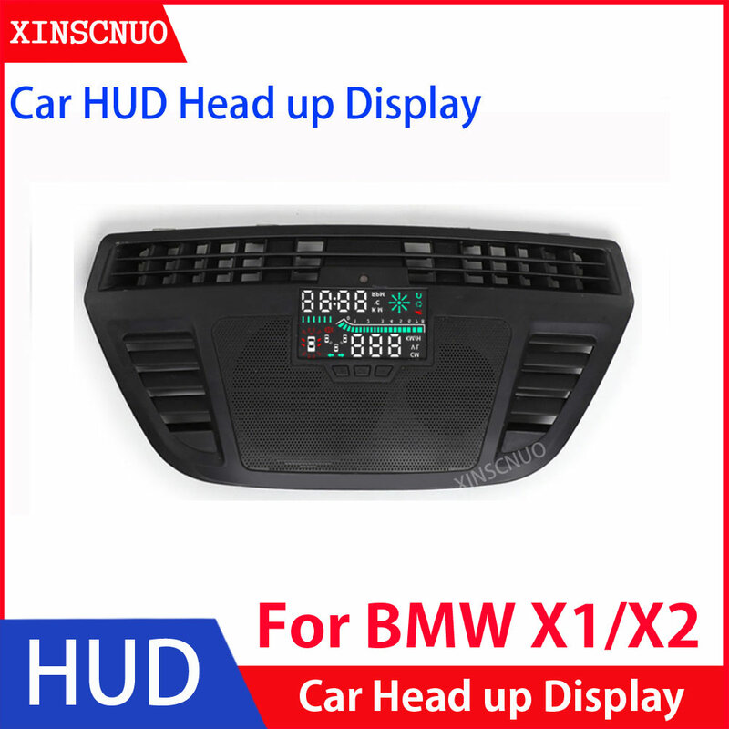 شاشة عرض أمامية HUD للسيارة, شاشة عرض أمامية لأجهزة BMW X1/X2 2016 2017 2018 2019 2020 ، شاشة عرض أمامية ، عداد سرعة رقمي OBD2