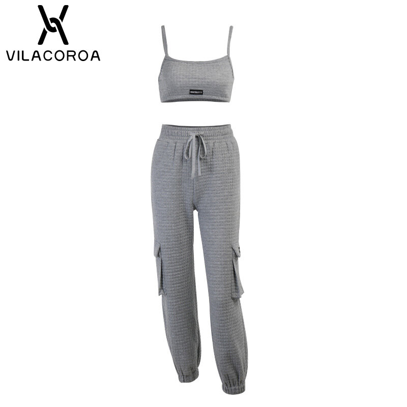 Traje de dos piezas de estilo Hip Hop para mujer, ultracorto camiseta sin mangas, pantalones informales con cordones, Y2K