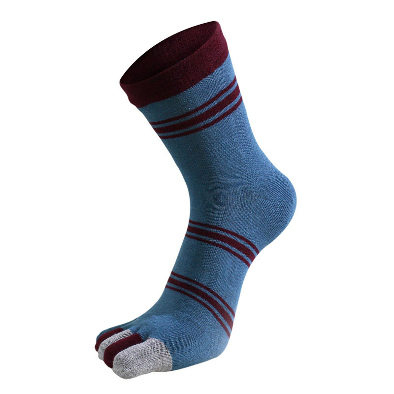 5 pares mans meias com dedos do pé algodão listrado curto sólido engraçado weed negócio sox harajuku moda cinco dedo meias venda quente
