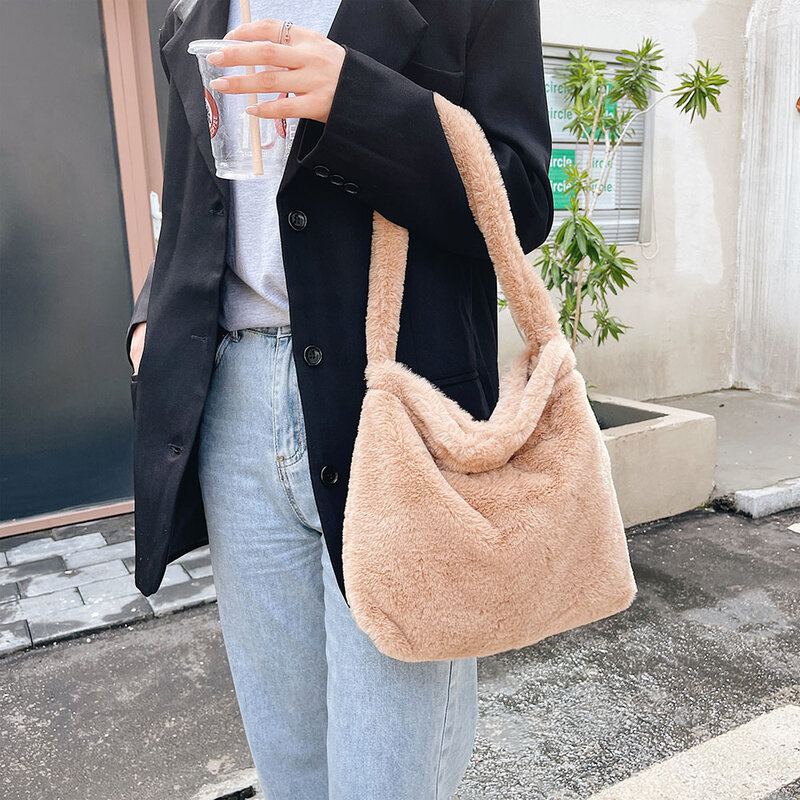 Женская сумка, плюшевая сумка через плечо с леопардовым принтом в виде сердца, Женская вместительная сумка-тоут для покупок на осень и зиму