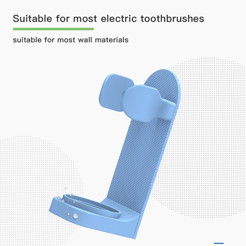 Electric Toothbrush Holder Wall Mount Elastic Hold Protect Toothbrush Handle Save Space Keep Dry Stop Mildew Toothbrush Holder