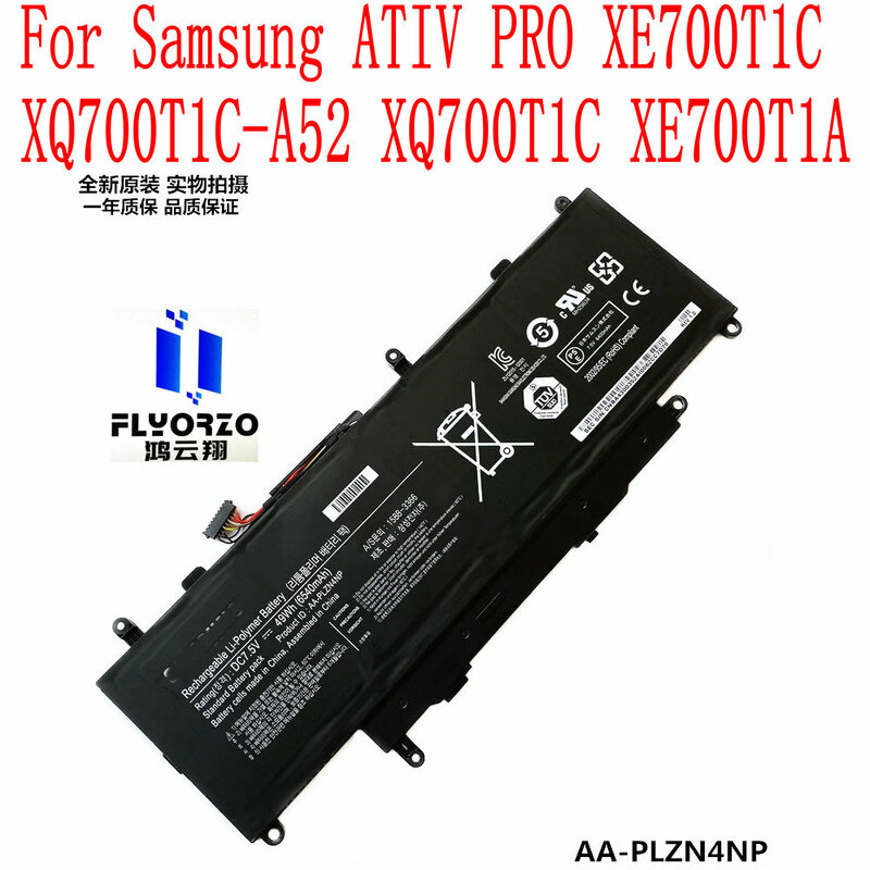 100% Brand new de alta qualidade 6540mAh/49WH AA-PLZN4NP Bateria Para Samsung ATIV PRO XE700T1C XQ700T1C-A52 XQ700T1C XE700T1A laptop