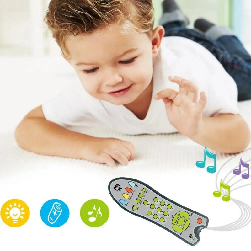 Simulación de TV con Control remoto para niños, juguete educativo de aprendizaje de música en inglés, regalo