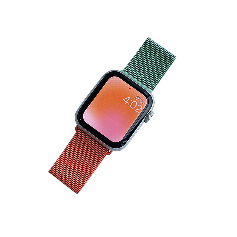 Pasek na pasek do Apple watch 45mm 41mm iWatch 44mm 40mm metalowa bransoleta ze stali nierdzewnej pętla magnetyczna pasek zegarka Apple watch 3 4 5 se 6 7