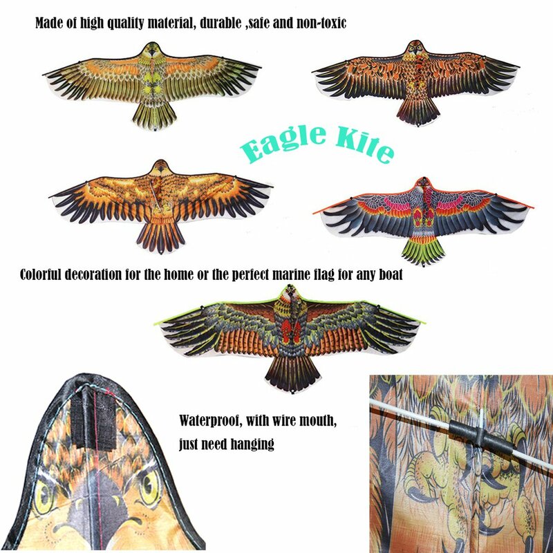 1.1M Eagle Kite Met 30 Meter Kite Lijn Grote Adelaar Vliegende Vogel Vliegers Kinderen Gift Familie Uitstapjes Tuin Outdoor sport Diy Speelgoed