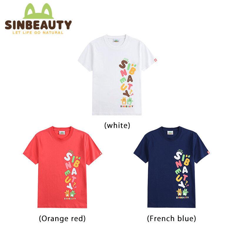 SINBEAUTY – T-shirt manches courtes pour femme, tenue de loisir, haute qualité, impression japonaise, dos imprimé, costume Parent-enfant