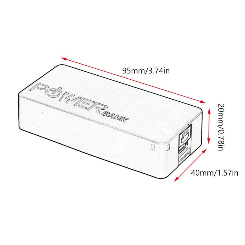 6 cores 5600mah 5v usb diy caso powerbank portátil caixa de armazenamento de bateria externa power bank caso para telefones celulares