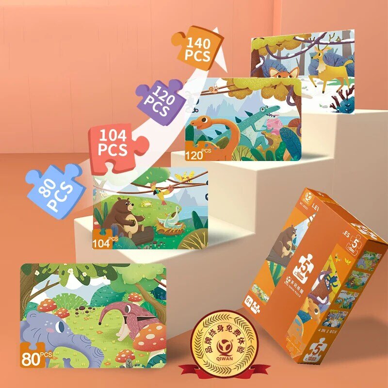 Zaawansowane Puzzle dla dzieci Puzzle Montessori chłopcy i dziewczęta duży kawałek układanki wczesna edukacja zabawki dla dzieci mózg rozwijaj dzieci 2-8Y prezent