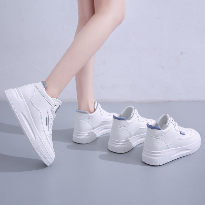 Zapatillas de correr clásicas para mujer, zapatos deportivos vulcanizados de alta calidad, planos e informales, calzado de Skateboarding para mujer, color blanco