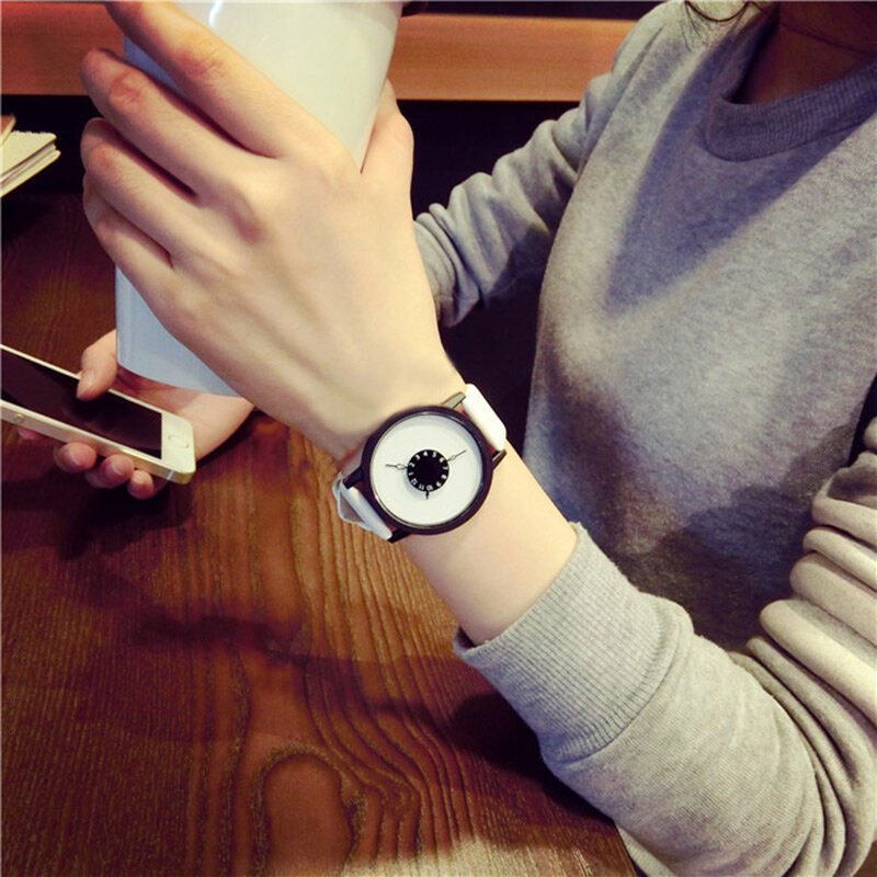 Prosta moda miłośnicy korei zegarki kwarcowe dla par zegarek ze skórzanym paskiem mężczyźni i kobiety zegarki na rękę osobowość zegarki studenckie sklep NYZ