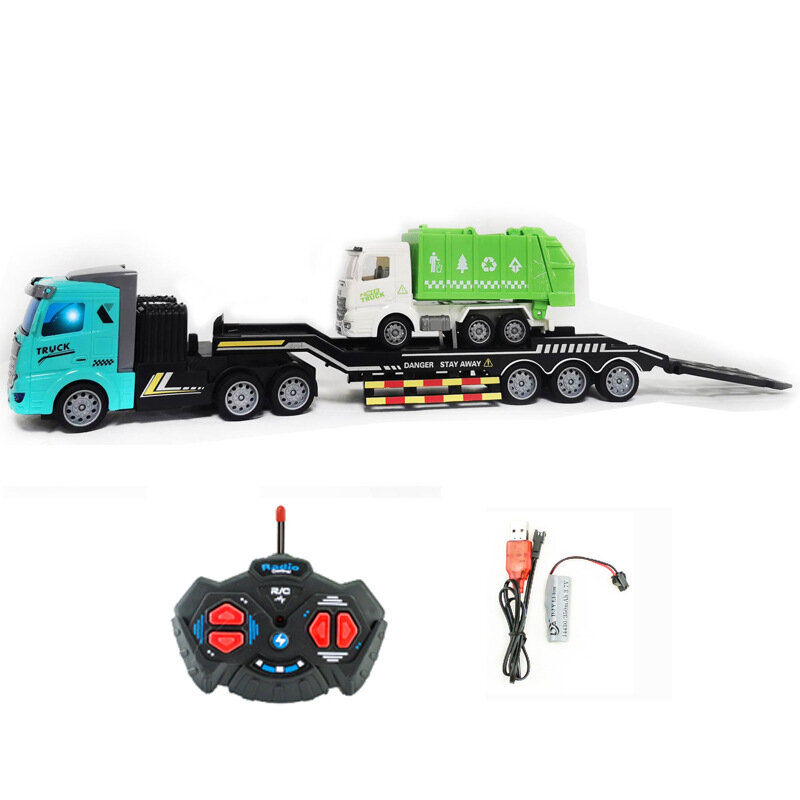 RC Lkw Anhänger Multi-Funktion Fahrzeug + Fernbedienung Bulldozer Plattform Anhänger Auto Schwanz Bord Elektronische Lkw Hobby Spielzeug