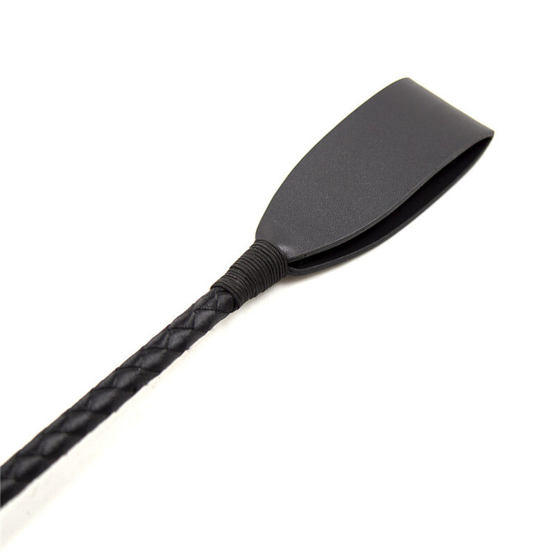 45-60 ซม.สีดำPUหนังSpanking Paddleแส้ยาวเจ้าชู้ทาสBDSM Bondage Floggerเพศของเล่นสำหรับผู้หญิงผู้ใหญ่เกมSM