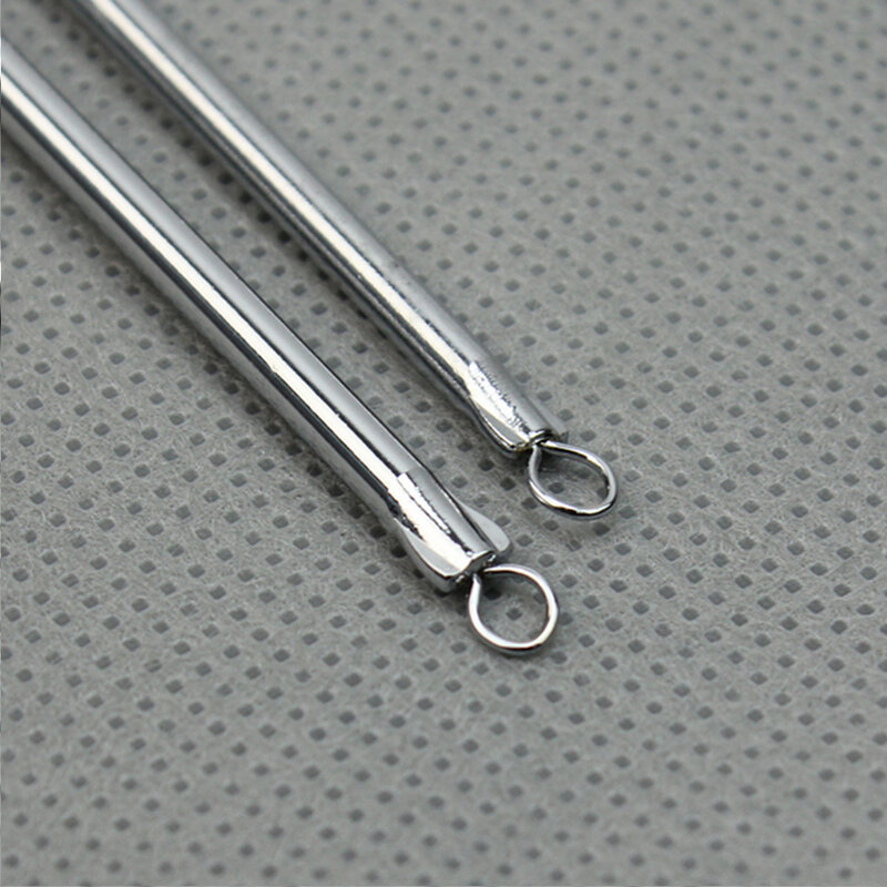 2 uds punto negro grano herramienta removedor de la espinilla agujas conjunto para exprimir el acné cuchara de limpieza Extractor
