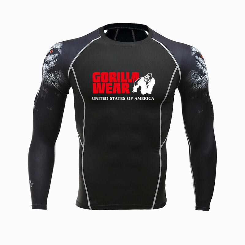 Meilleure vente hommes t-Shirt style décontracté séchage rapide Compression sport chemise hommes Fitness course MMA gymnases T-shirt collants Rashguard