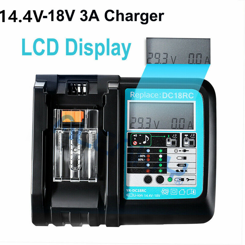With 14.4v-18v Charger BL1860 Rechargeable Battery 18 V 18000mAh Lithium Ion for Makita 18v Battery BL1840 BL1850 BL1830 BL1860B