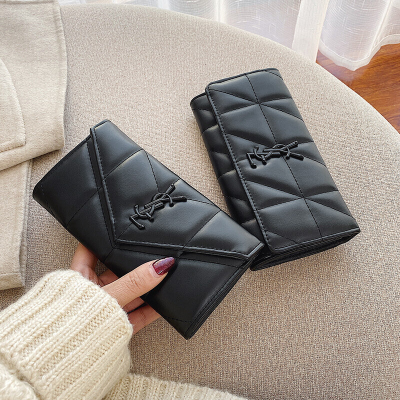 Marque de luxe en cuir femmes longue fermeture éclair porte-monnaie Design pochette portefeuille femme argent crédit porte-carte sac à main