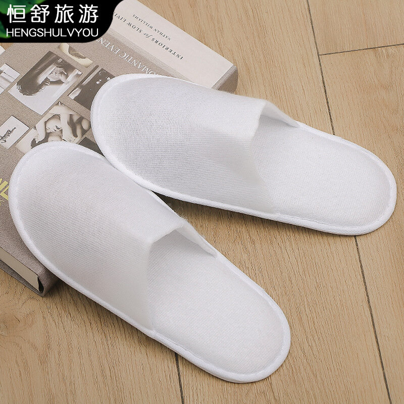 Chinelos descartáveis, 20 pares fechados toe chinelos descartáveis tamanho apto para homem e mulher para o hotel, spa convidado usado, (branco)