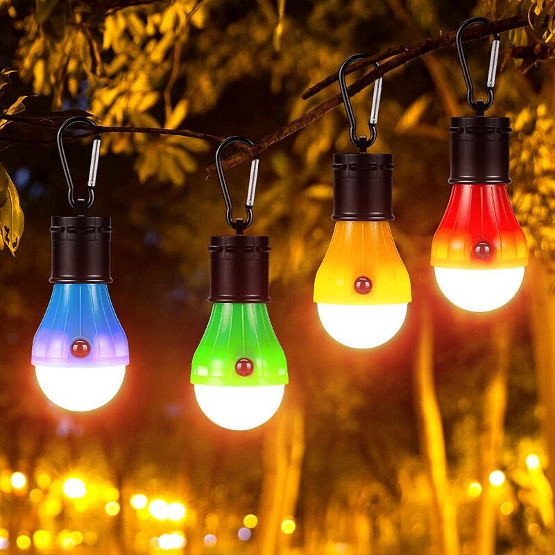 Luz LED colgante para tienda de campaña al aire libre, gancho portátil, Mini lámpara de emergencia, Bombilla práctica alimentada por batería